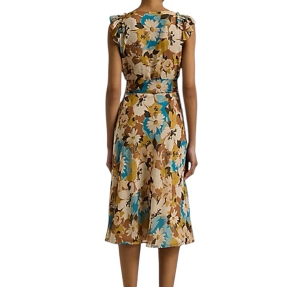 NWT Ralph Lauren Crinkle Georgette floral dress. Size 8 - Picture 2 of 10